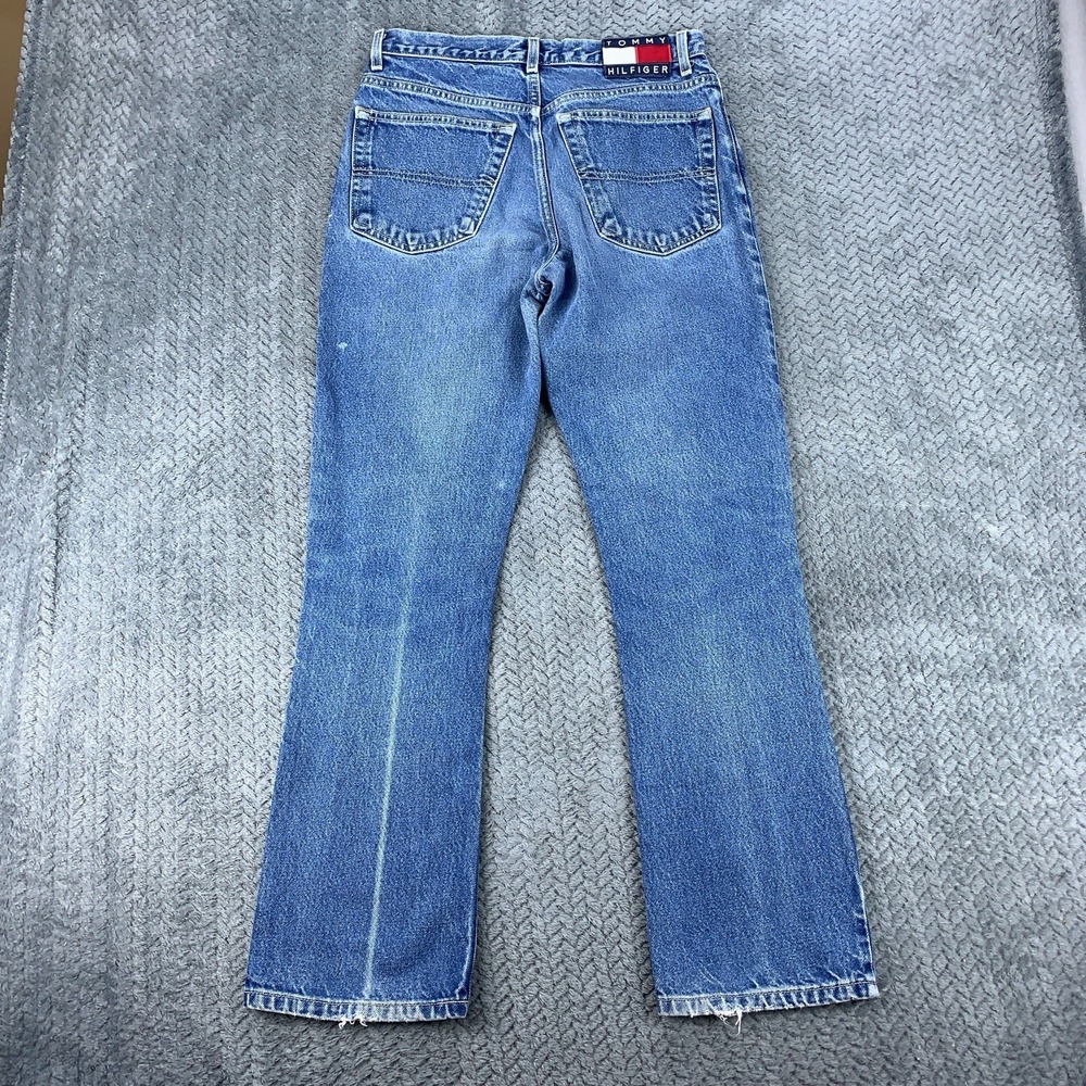 Vintage Tommy Hilfiger Jeans Women's Size 9 Blue Straight Denim Flag 90's 25x30
